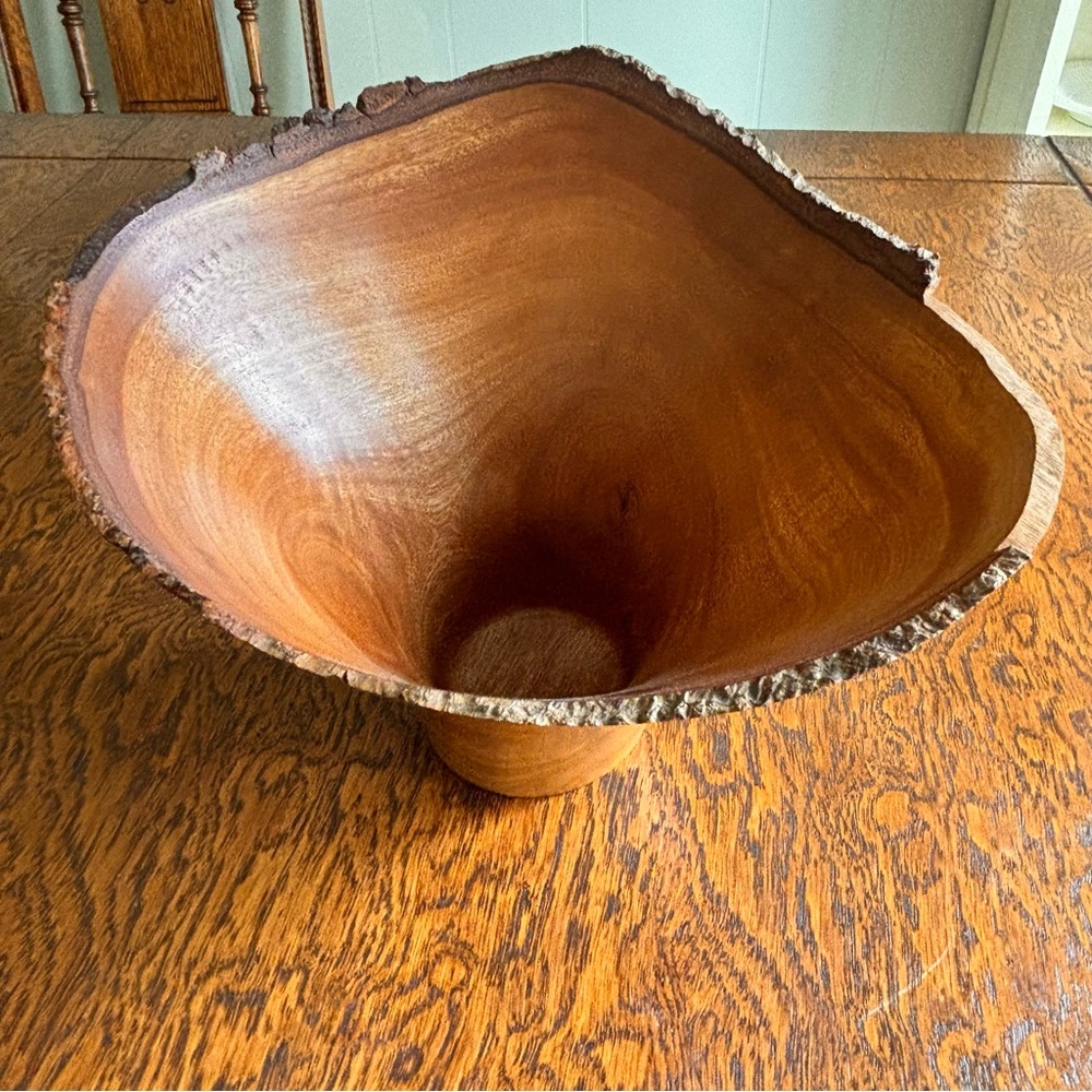 Gorgeous! Rare! Handcrafted Avocado Wood Bowl Natural